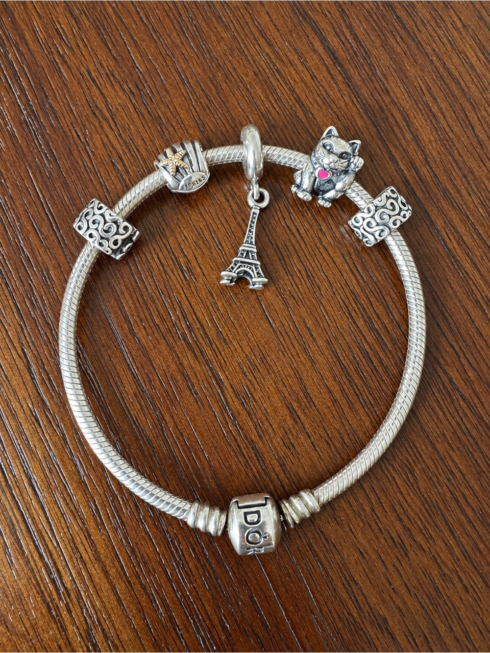 Pandora - Sterling Silver Charm Bracelet w/ Retired Charms